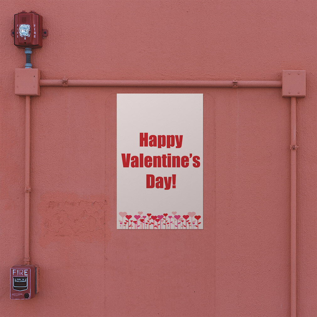 Door Decals Vertical Vinyl Stickers Multiple Sizes Happy Valentine&rsquo;s Day Hearts