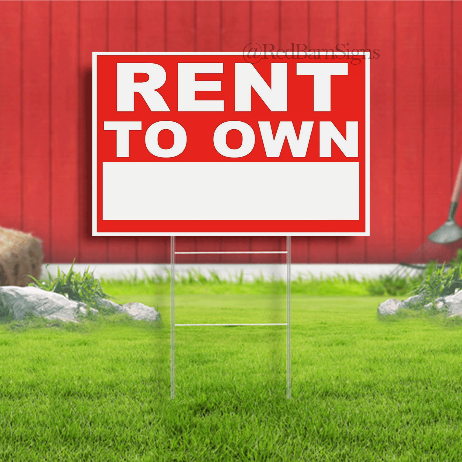 Rent to Own Yard Sign 24&Prime;x18&Prime; Waterproof Plastic Indoor Outdoor
