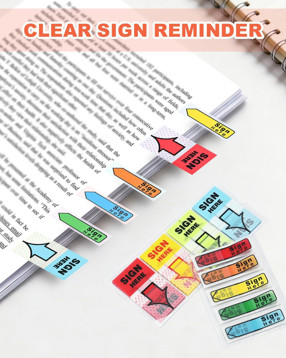 2 Styles Sign Here Sticky Tabs, 500 Pcs Sign Here Post It Flags, Signature Tags