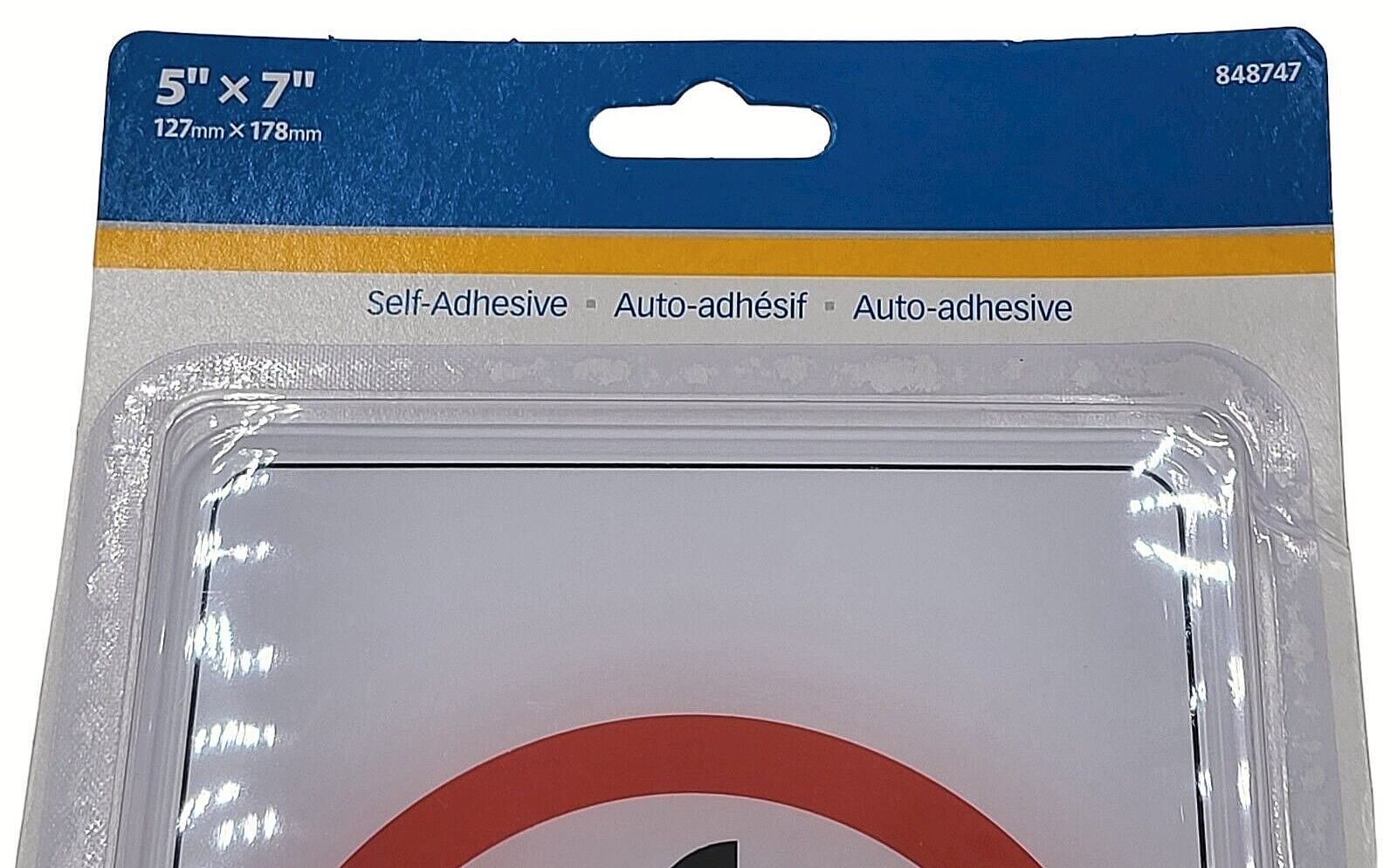 Hillman Plastic No Smoking Symbol Self Stick Adhesive Sign Easy To Read 5&Prime; x 7&Prime;