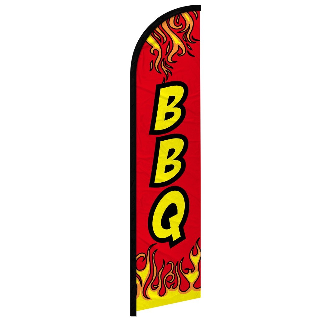 Red BBQ Windless Advertising Swooper Flag Food Concessions Flag