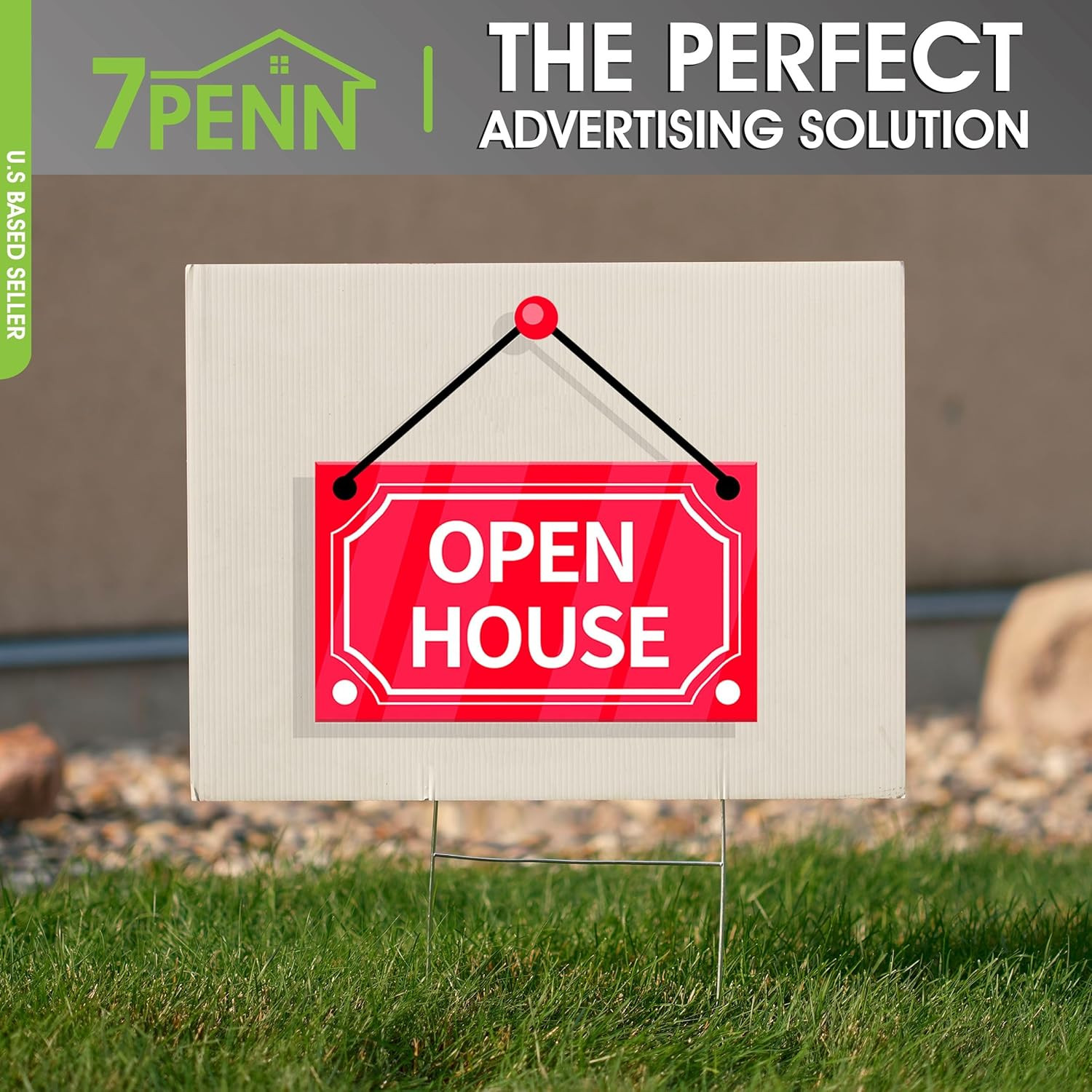 H Frame Yard Sign Stakes Metal Sign Holder H Stakes for Yard Signs 10X30 Inch Me