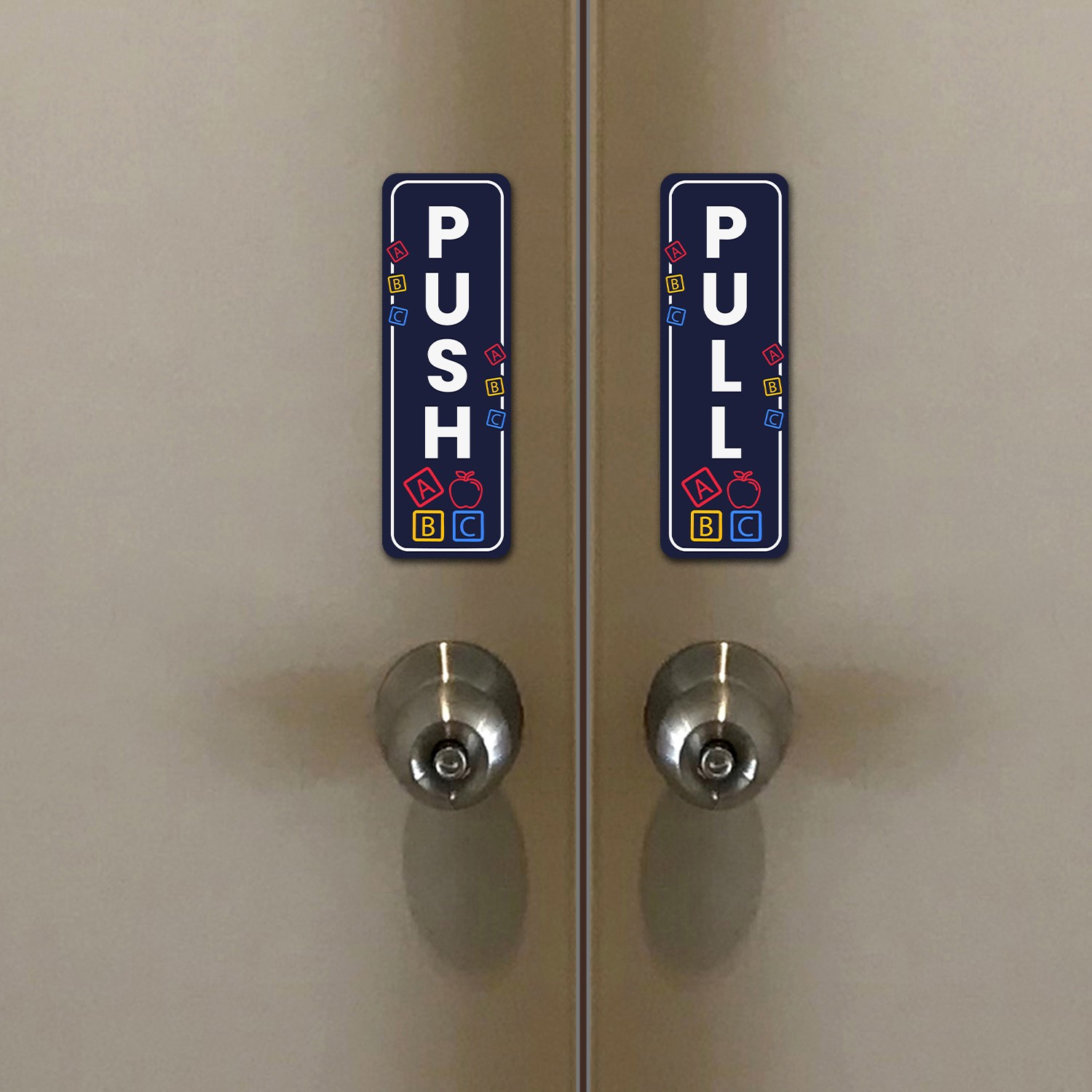 Signs ByLITA Vertical Push and Pull Door Signs (Pre-School ABC Blocks)