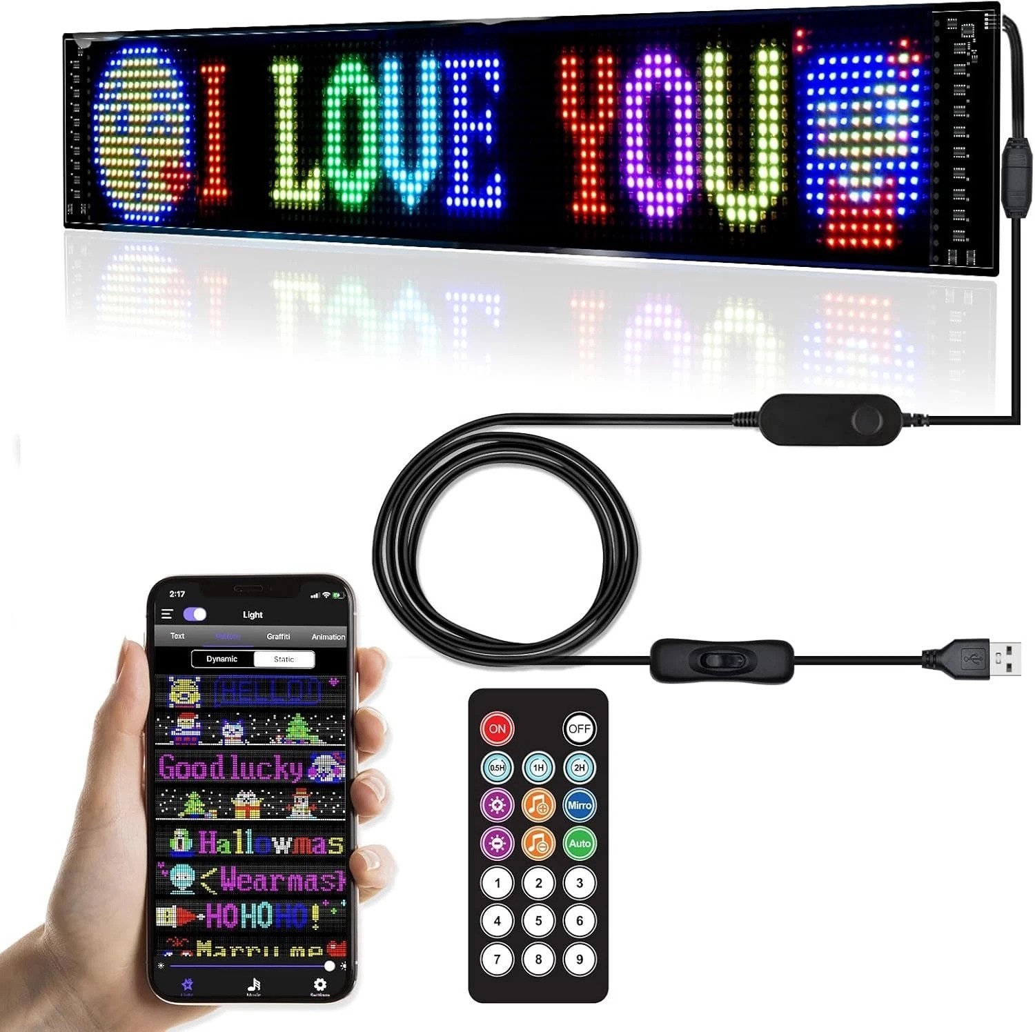 Flexible Scrolling LED Display – 23&Prime; x 5&Prime; Customizable Sign for Bars & Stores