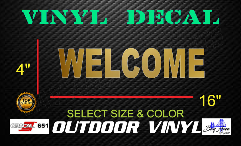 WELCOME Vinyl Decal Storefront Window Sign Business Door ORACAL 651