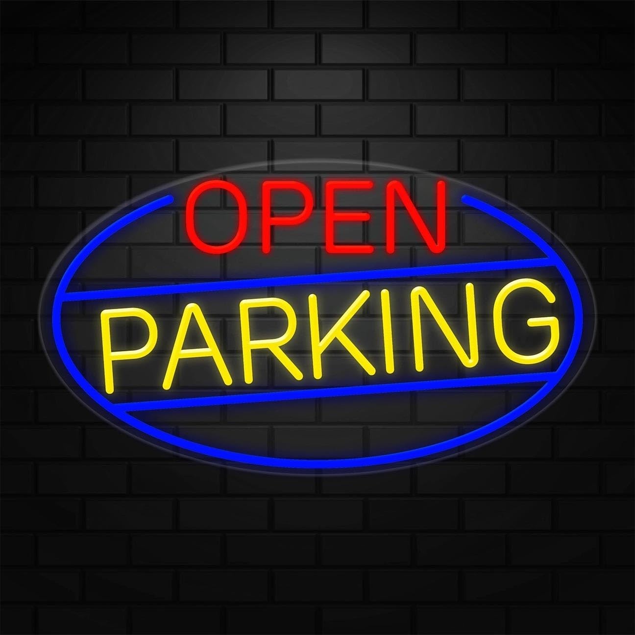 Open Parking Neon Sign for Retail Displays | LED Flex Neon | 30&Prime;W x 17&Prime;H x 1&Prime;D