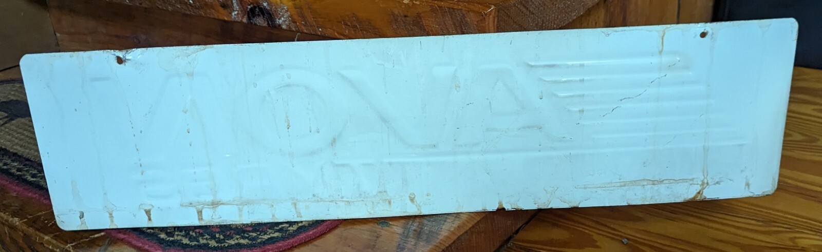 Vintage Original Avon Tyres Metal Advertising Workshop Garage Sign 24&Prime; X 6&Prime;