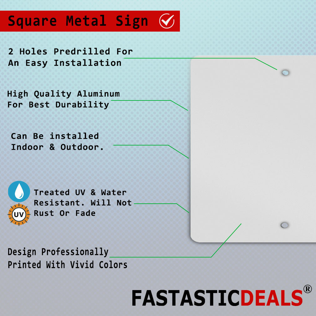 Aluminum Square Metal Sign Multiple Sizes Updated Isa Pavement Png Security Door
