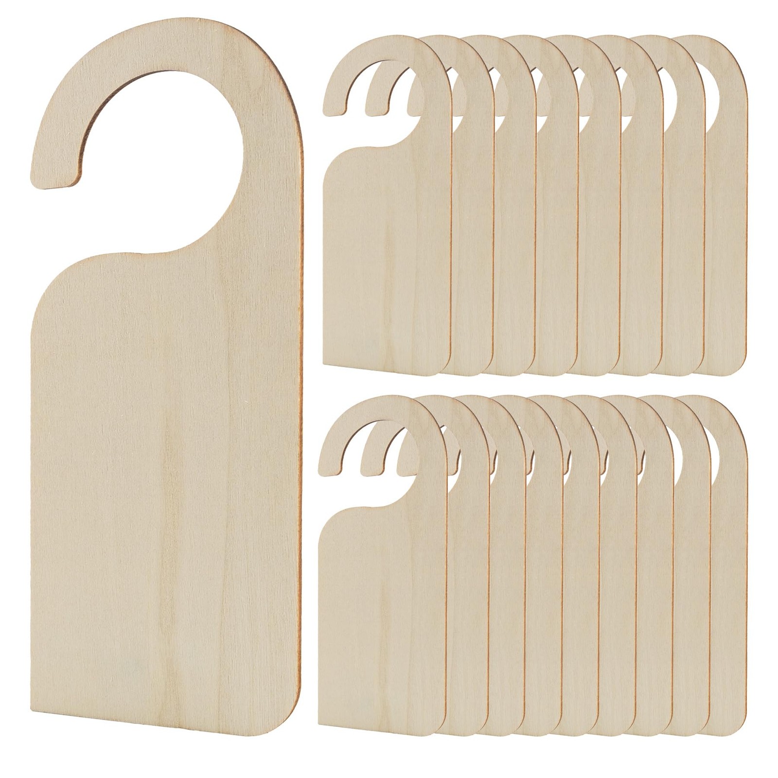 , 18 Pack Unfinished Wood Door Sign Blank Wooden Hanger Plaque DIY Craft Proj…
