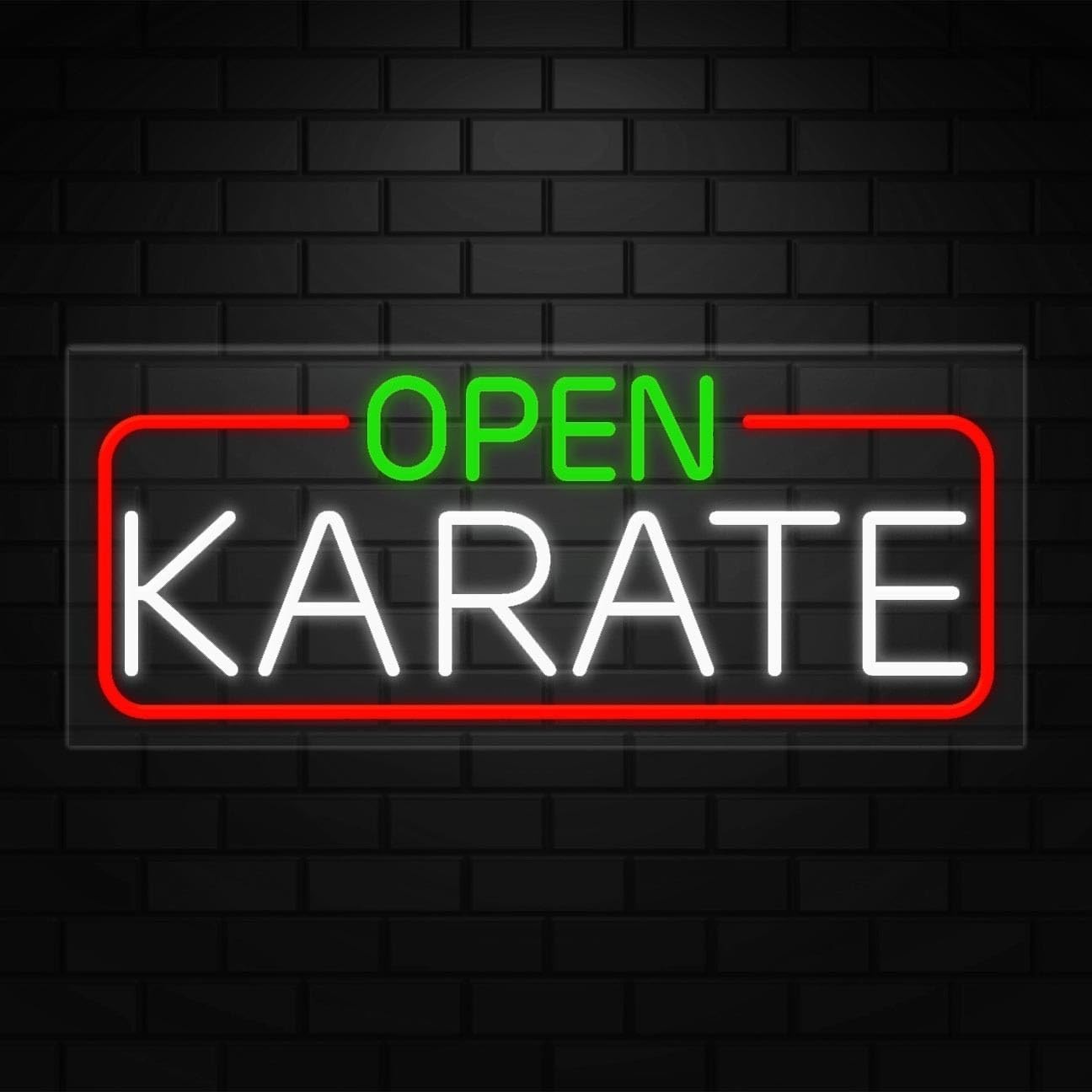 Open Karate Neon Sign for Retail Displays | LED Flex Neon | 32&Prime;W x 13&Prime;H x 1&Prime;D