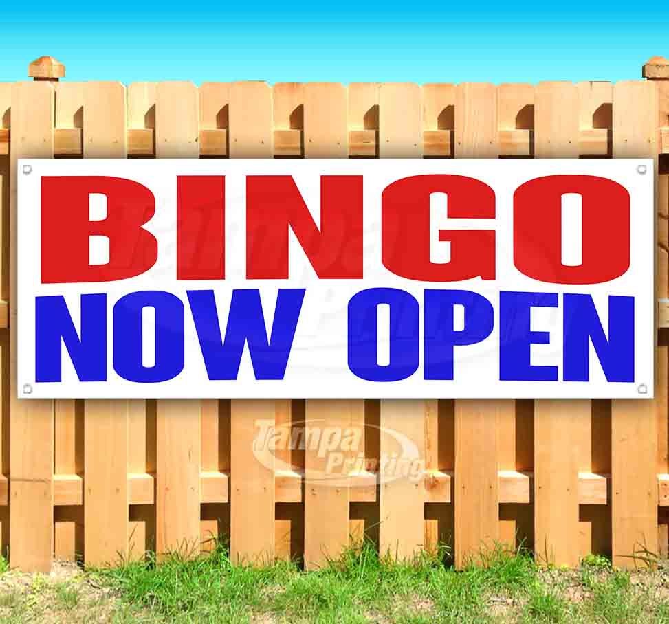 BINGO NOW OPEN Advertising Vinyl Banner Flag Sign Many Sizes
