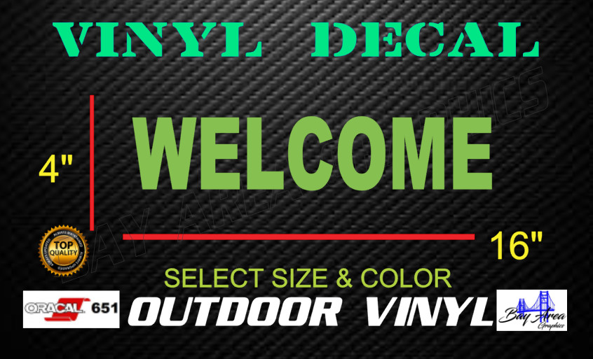 WELCOME Vinyl Decal Storefront Window Sign Business Door ORACAL 651