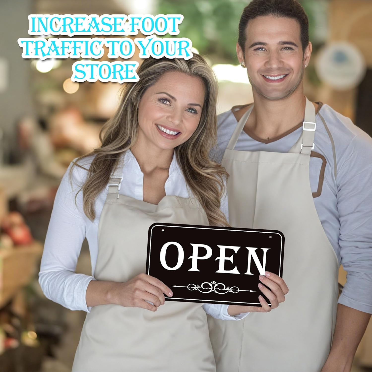 Open Closed Signs for Business, 12X6.7 Waterproof Double Sided Come in or Closed