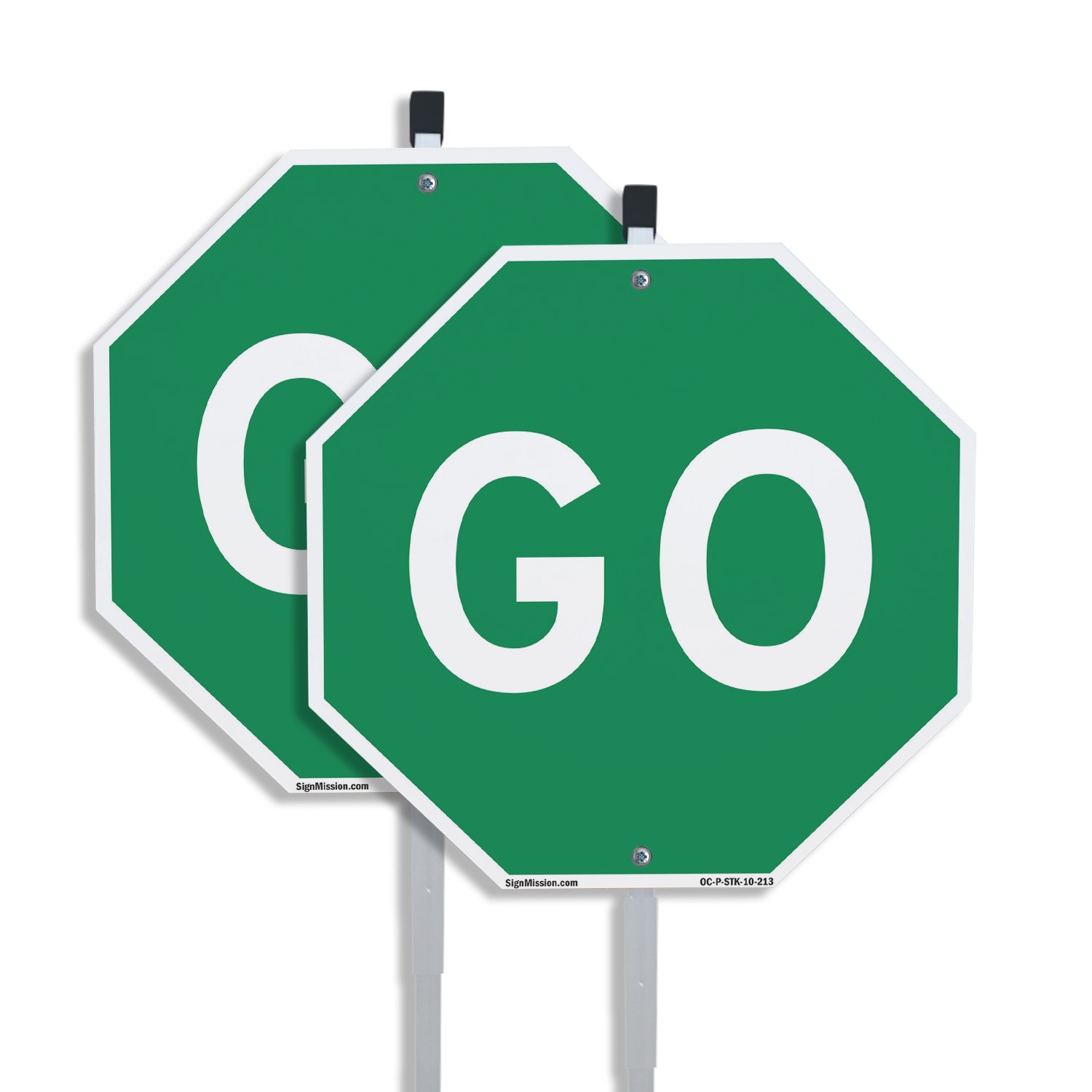 Go Octagon Sign With Stake Weather Resistant UV Protected for Workplace