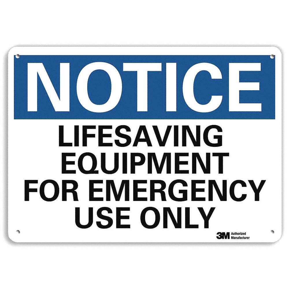LYLE U5-1306-RA_14X10 Notice Sign,10 in x 14 in,Aluminum 34JP73