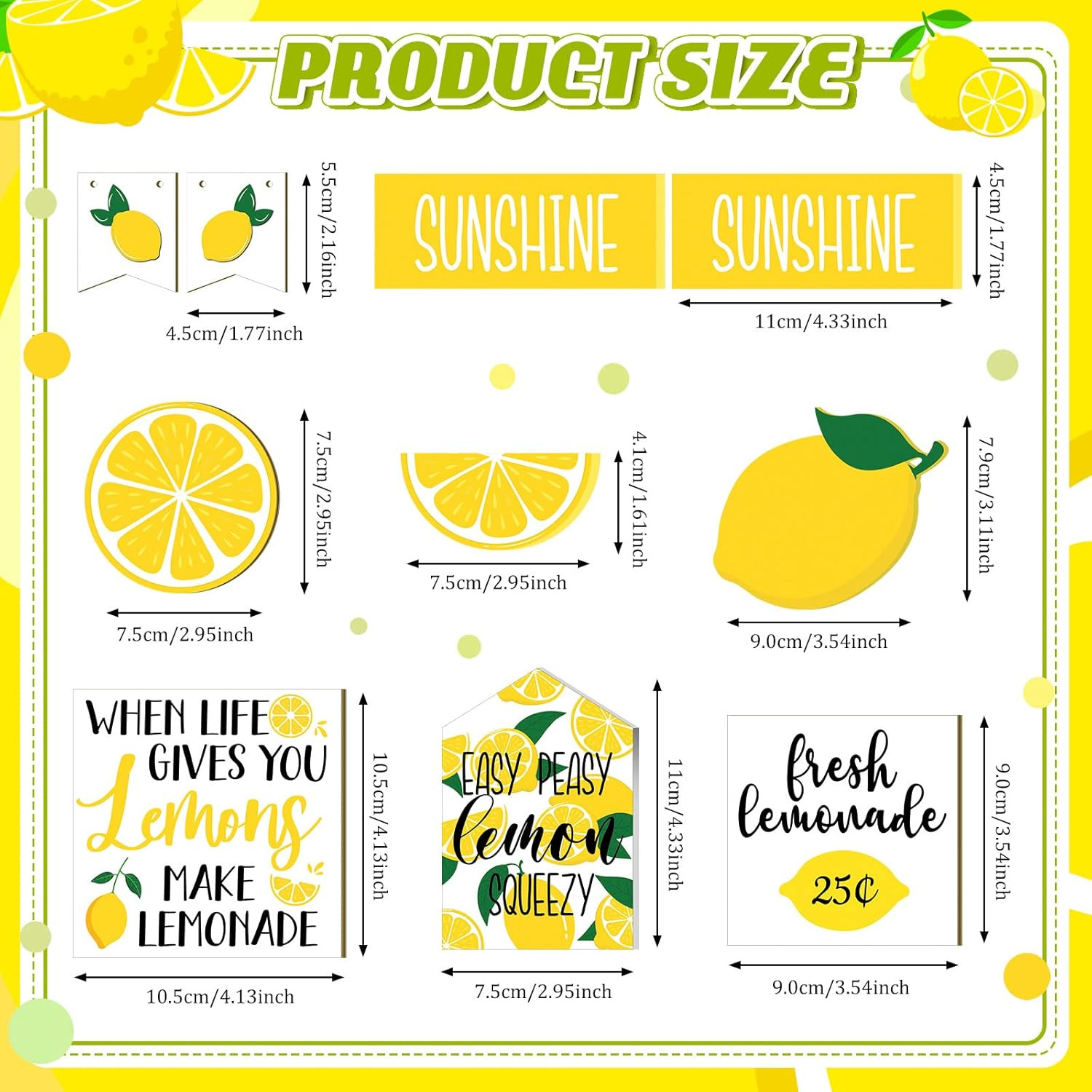 14 Pcs Summer Lemon Tiered Tray Decor Set Summer Table Decoration Lemonade Woode