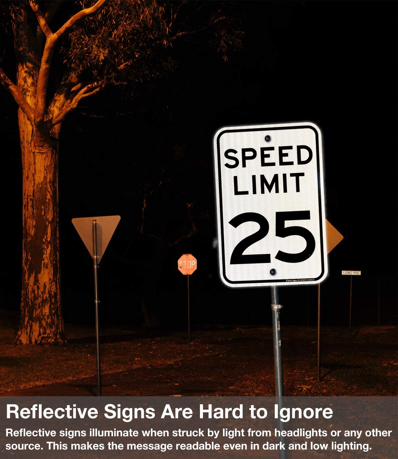 (2 pack) Speed Limit 25 MPH Sign, Slow Down Sign, Traffic Sign,18 x 12 Inches En