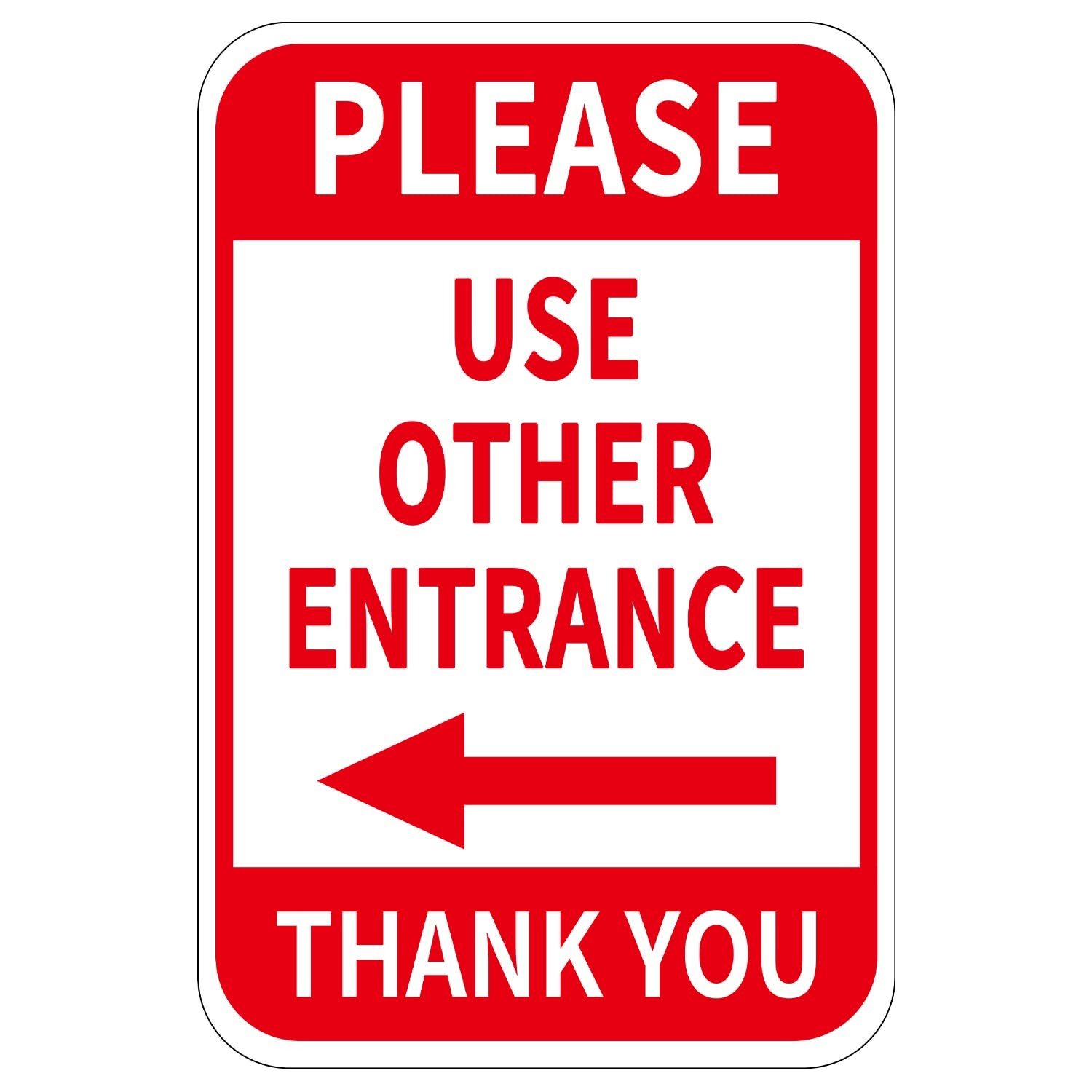 Please Use Other Entrance Sign Aluminum 12×8 Inch Left Arrow Metal Waterproof…