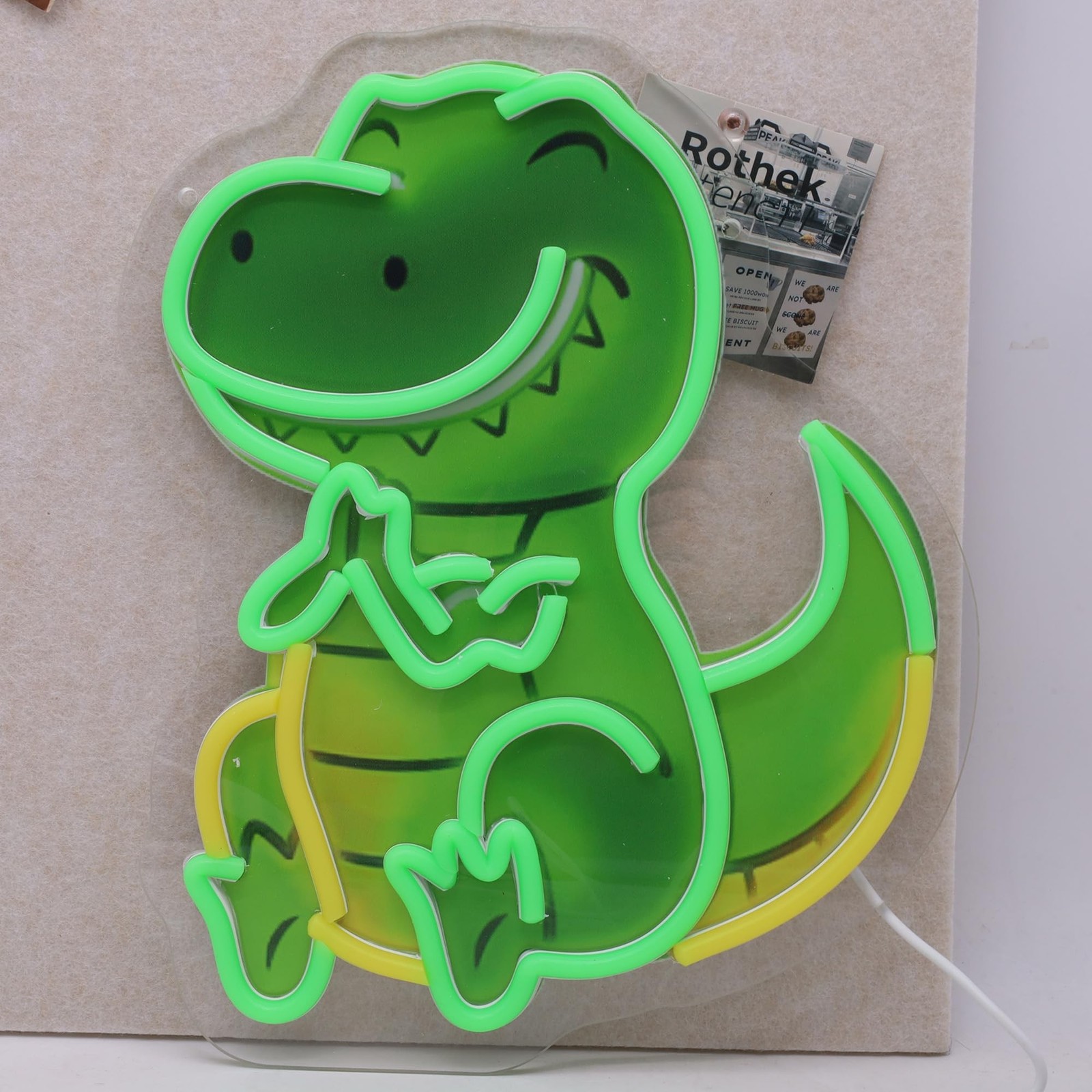 Dinosaur Neon Sign For Wall Decor, Colorful UV Printed Neon Light with Retro …