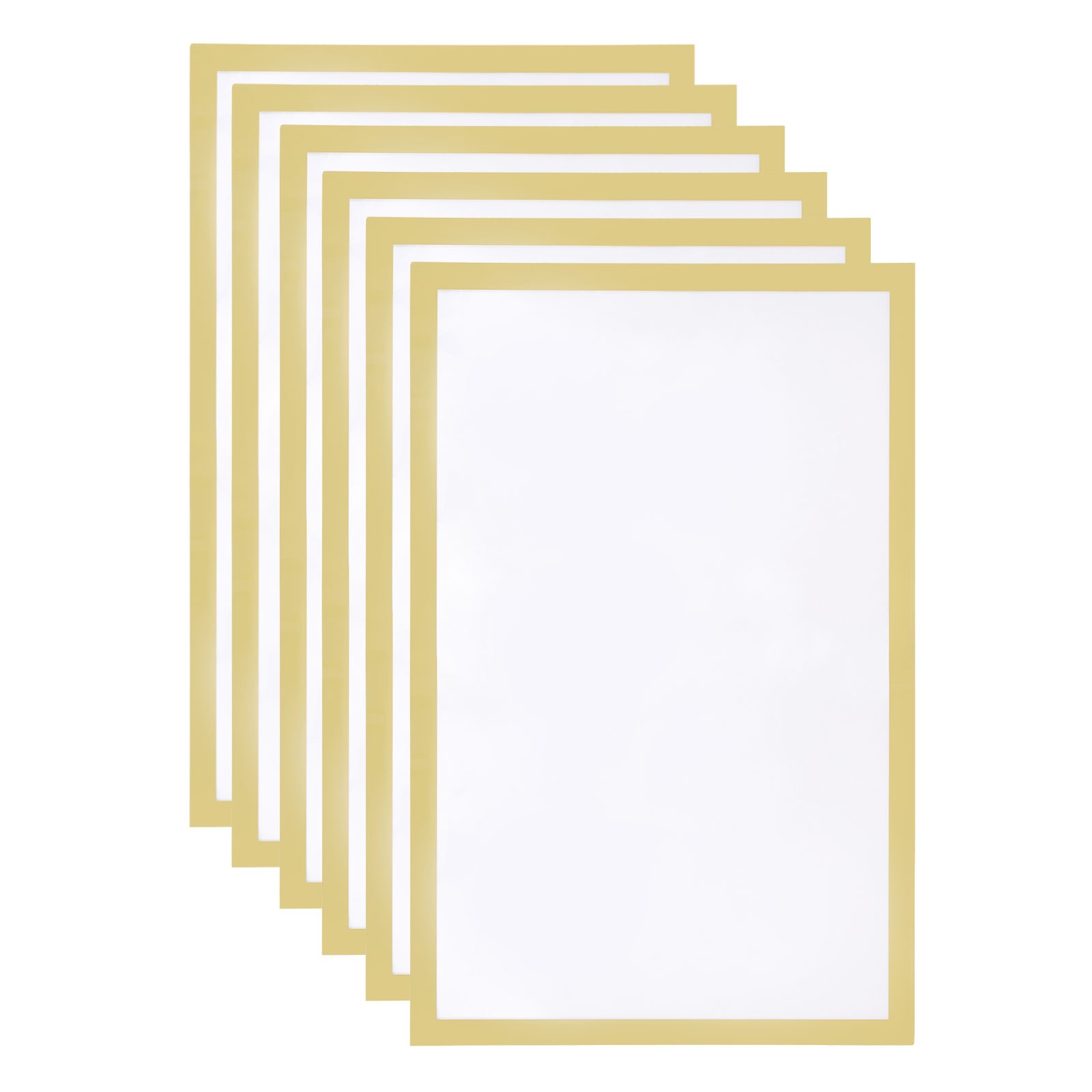 6pcs Self Adhesive Magnetic Wall Sign Holder, 11&Prime;x17&Prime; Frame Display,Gold