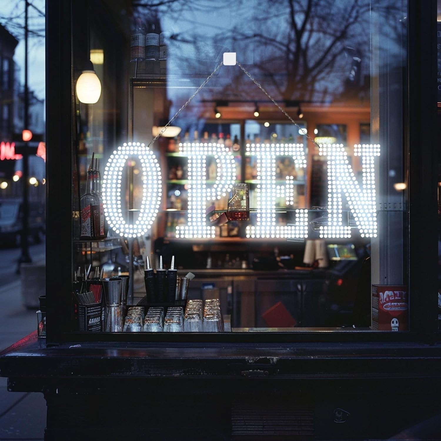 LED Open Signs For Business Large Bright Flashing Open Closed Store Window