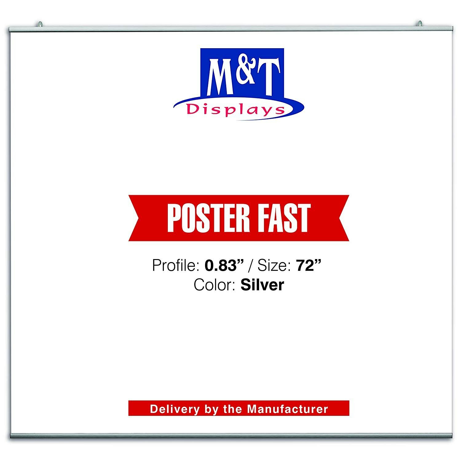 Reusable Poster Fast Hanger Set 36&Prime; Wall Mounting Silver Aluminum Sign Holder