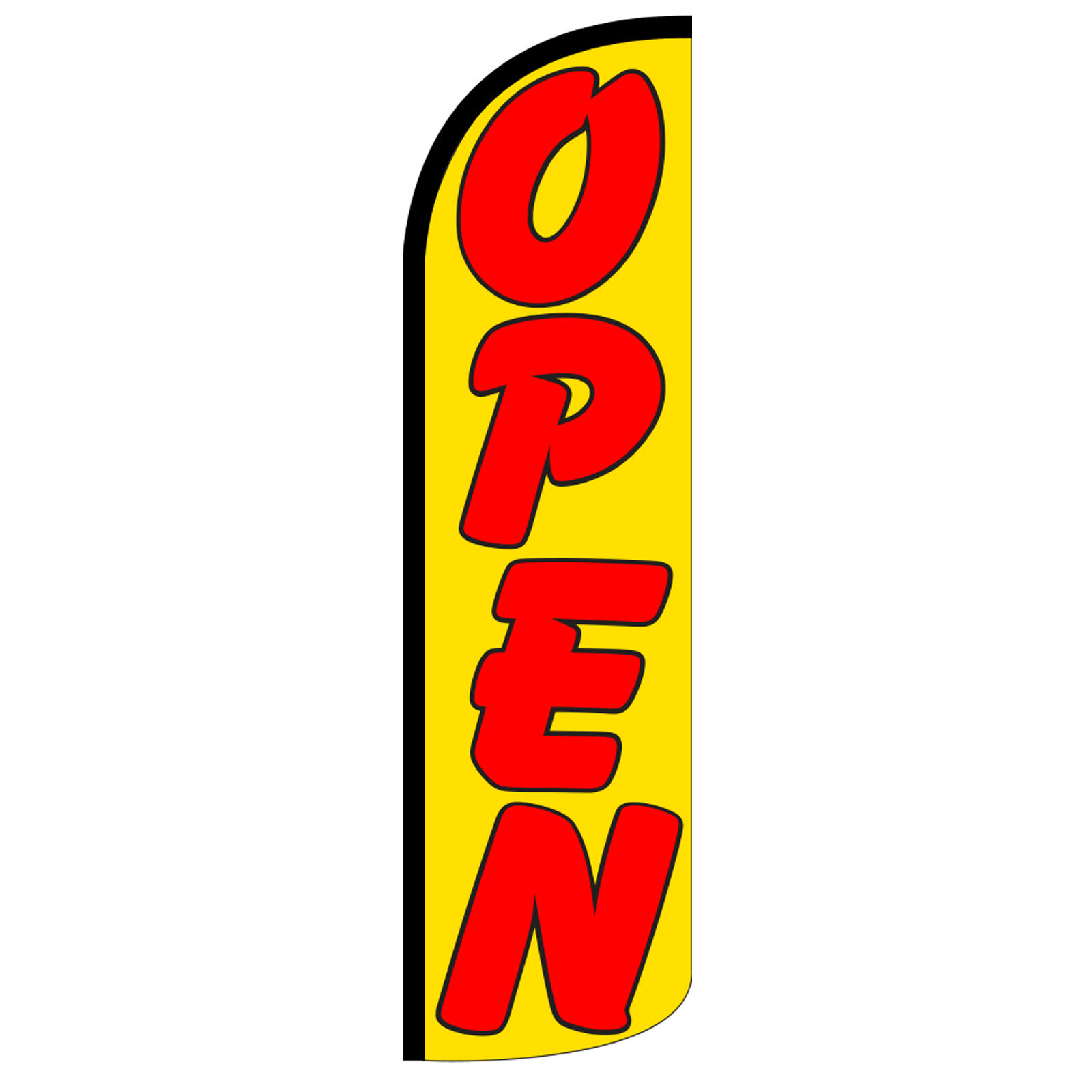 Open Flag Flutter Feather Banner Swooper Extra Wide Windless