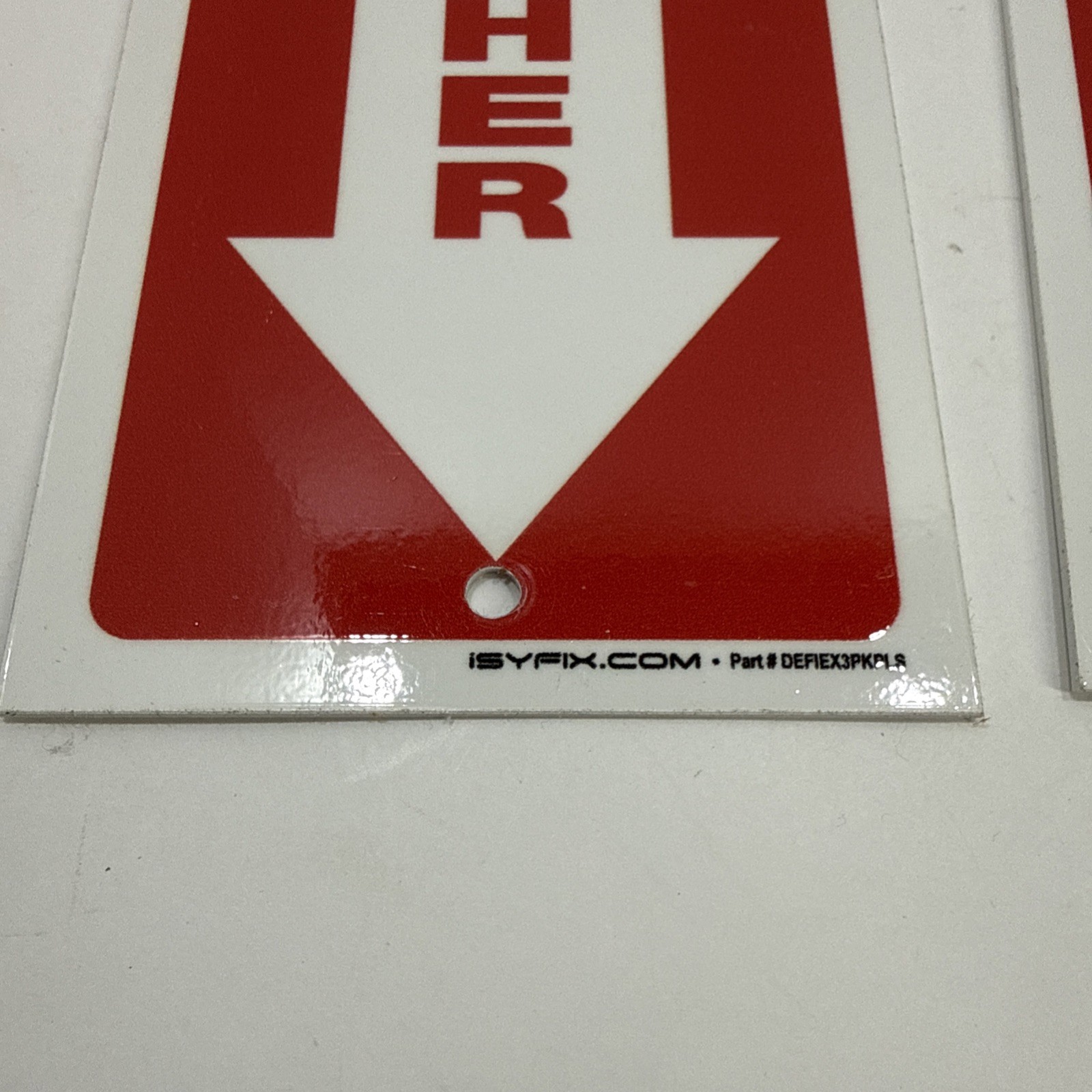 Fire Extinguisher Signs 2 Plastic Red Wall Mount 12&Prime; Business Compliance Signage