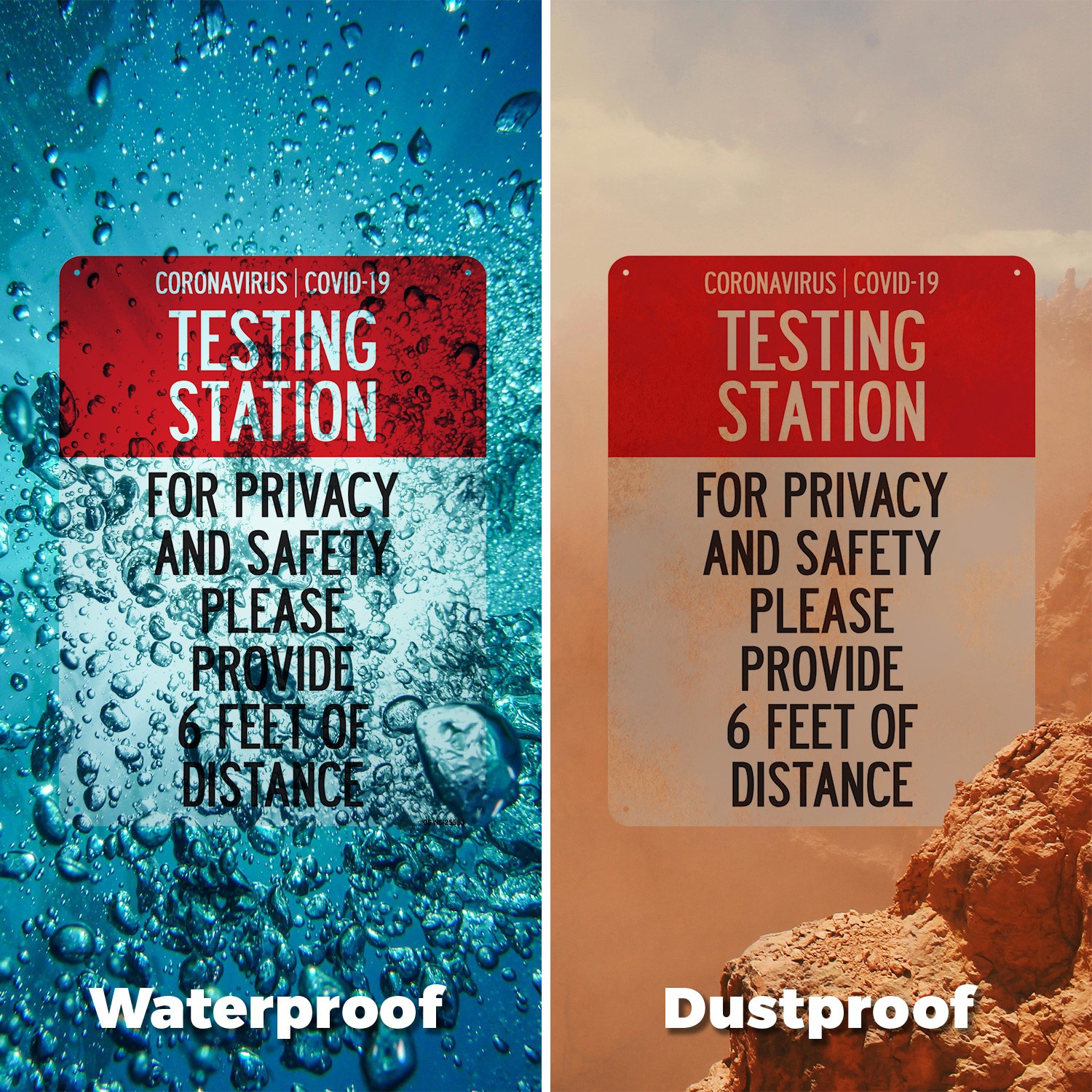 Testing Station Please Provide 6 Feet Of Distance Public Safety Sign 5/10 Pack