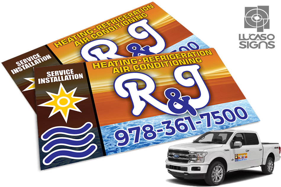 Car Magnets with Custom Graphics Door Signs Outdoor Pair Set 24&Prime; X 12&Prime; each
