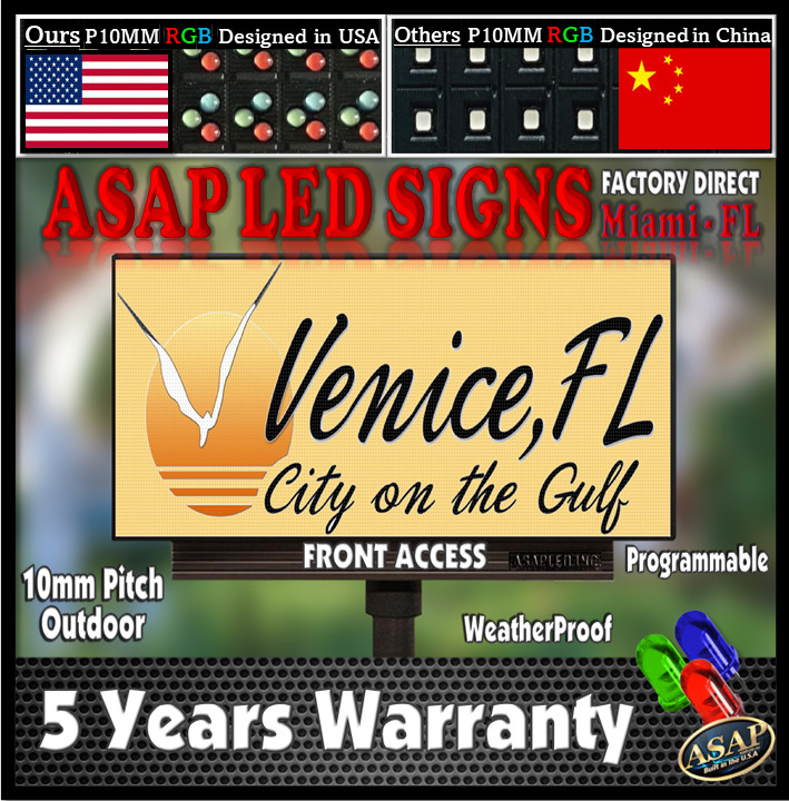 P10 Full Color LED Scrolling Sign with Wi-Fi – 6.5&Prime; x 25&Prime;, Long Life!