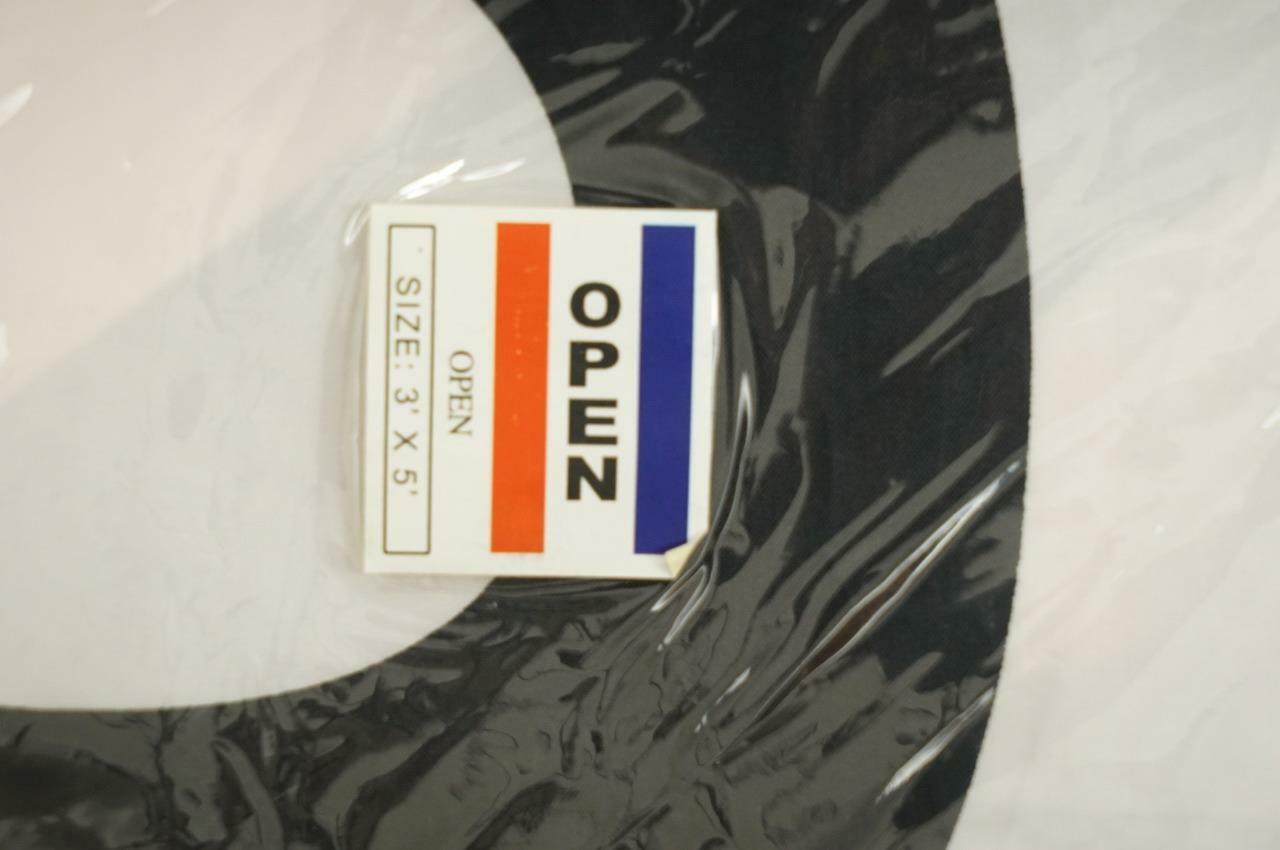 New Sealed Store Advertising Nylon Banner OPEN Sign Red White Blue Flag 3&prime; by 5&prime;