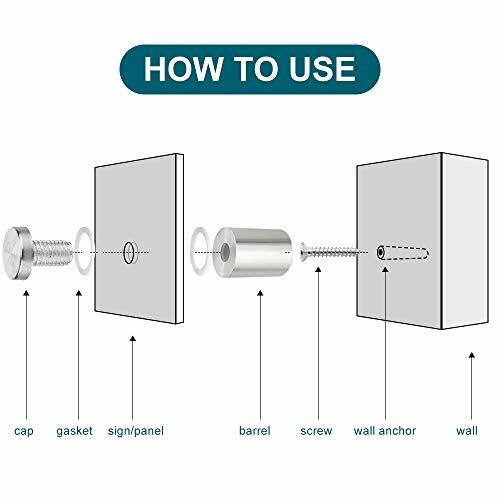Stainless Steel Standoff Screws 20pcs 3/4 X 1 Inch Wall Standoff Sign Holders