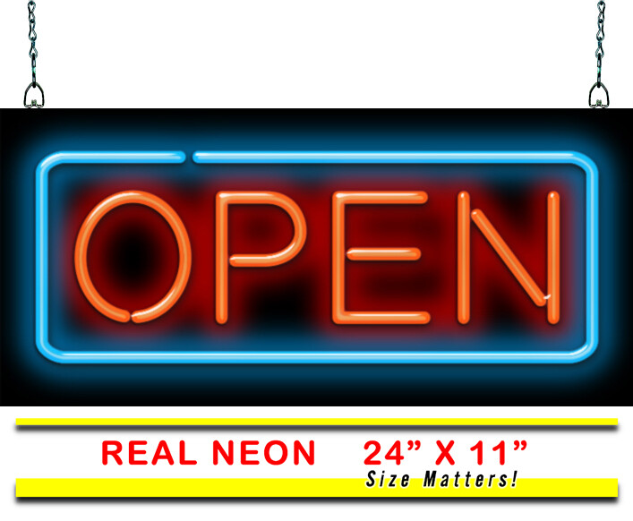 Open Neon Sign REAL Neon Window Sign Ready for Immediate Shipment