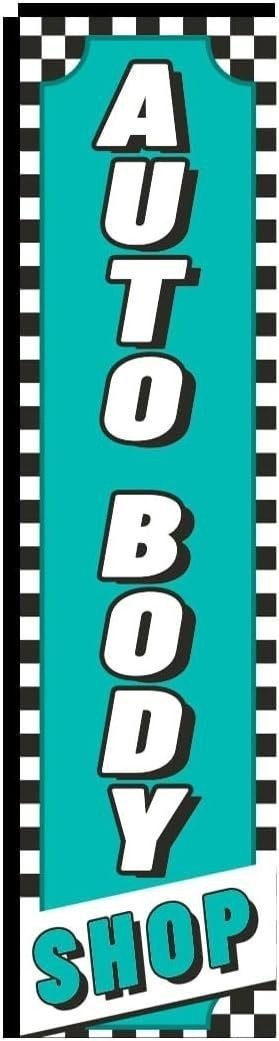 Auto Body Shop Business Advertising Rectangle Feather Banner Swooper Flag for…