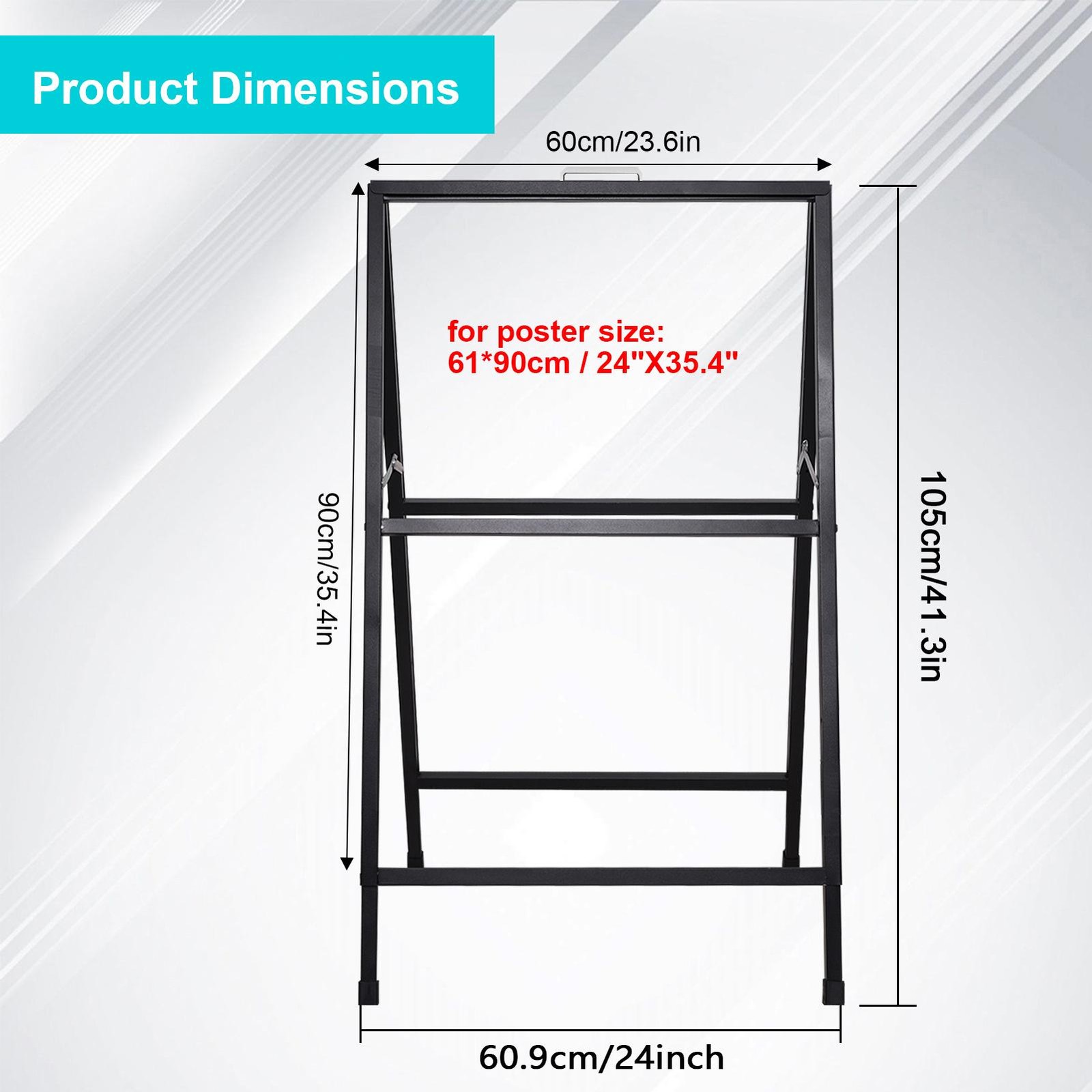 A Frame Sidewalk Sign 24 x 36 Inch Outdoor, Double-Sided Folding Sandwich Board