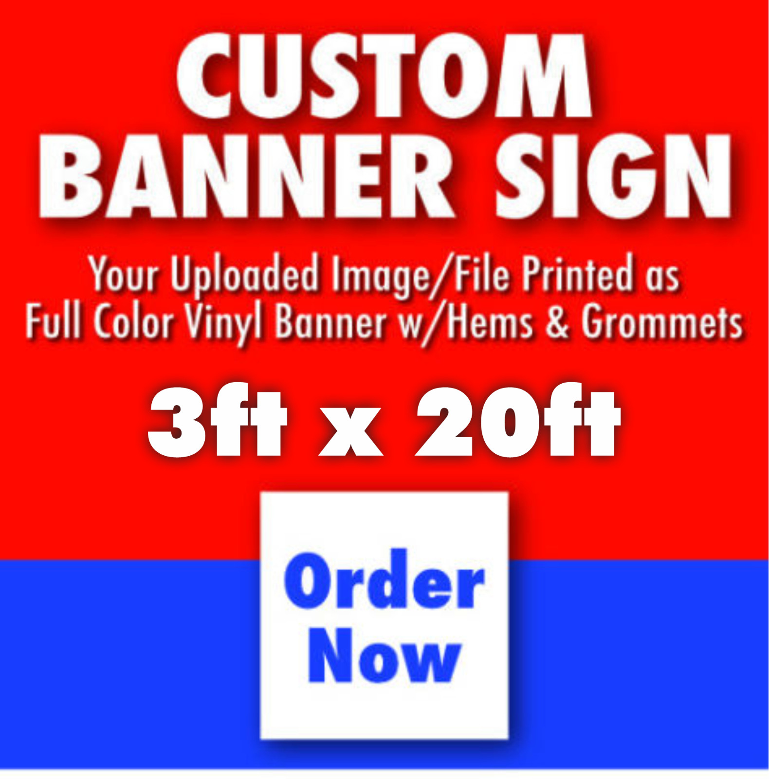 3ft x 20ft Custom Banner Business Sign Vinyl Banner Full Color