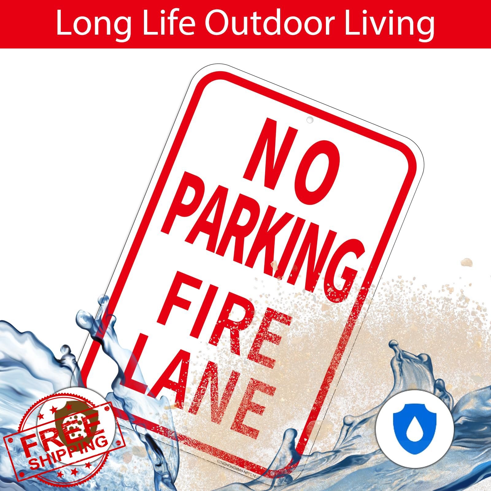 MINGHONG 2 Pack Fire Lane No Parking Signs 12&Prime;x18&Prime;