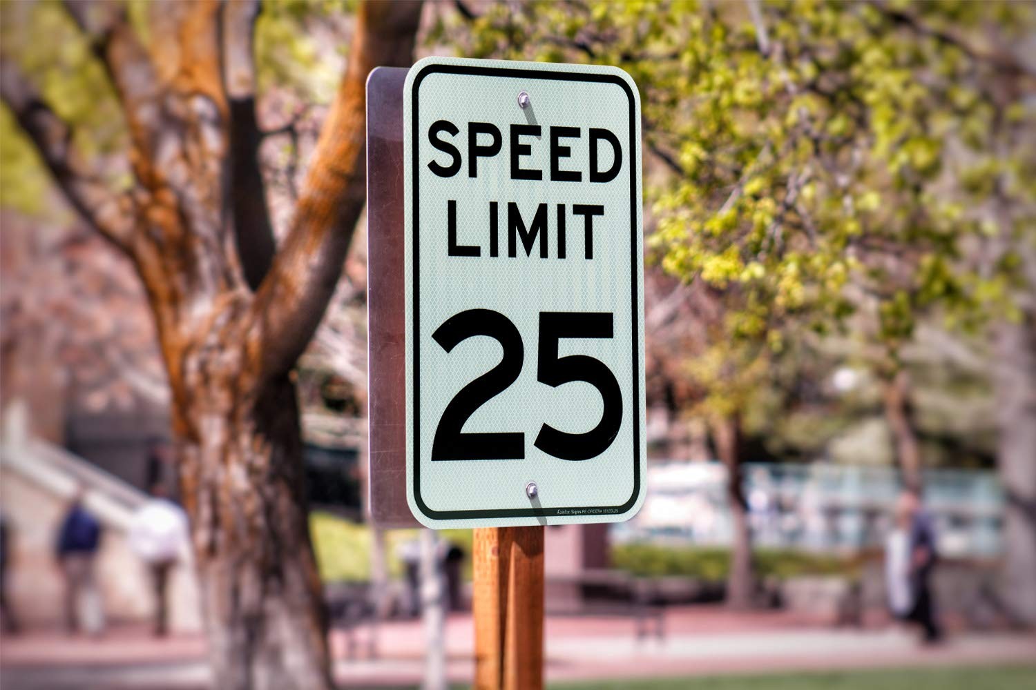 (2 pack) Speed Limit 25 MPH Sign, Slow Down Sign, Traffic Sign,18 x 12 Inches En