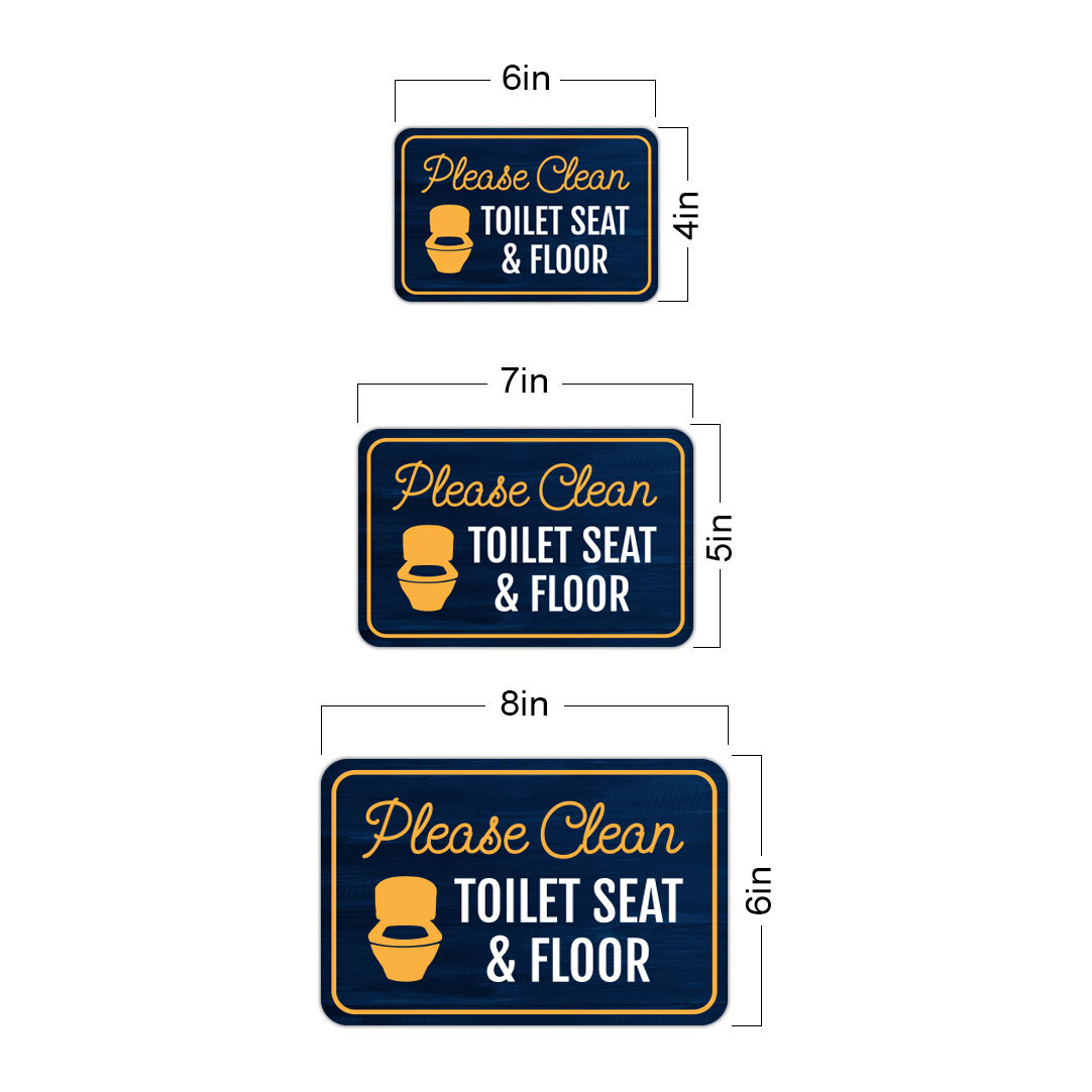 Classic Framed Plus Please Clean Toilet Seat & Floor Wall or Door Sign