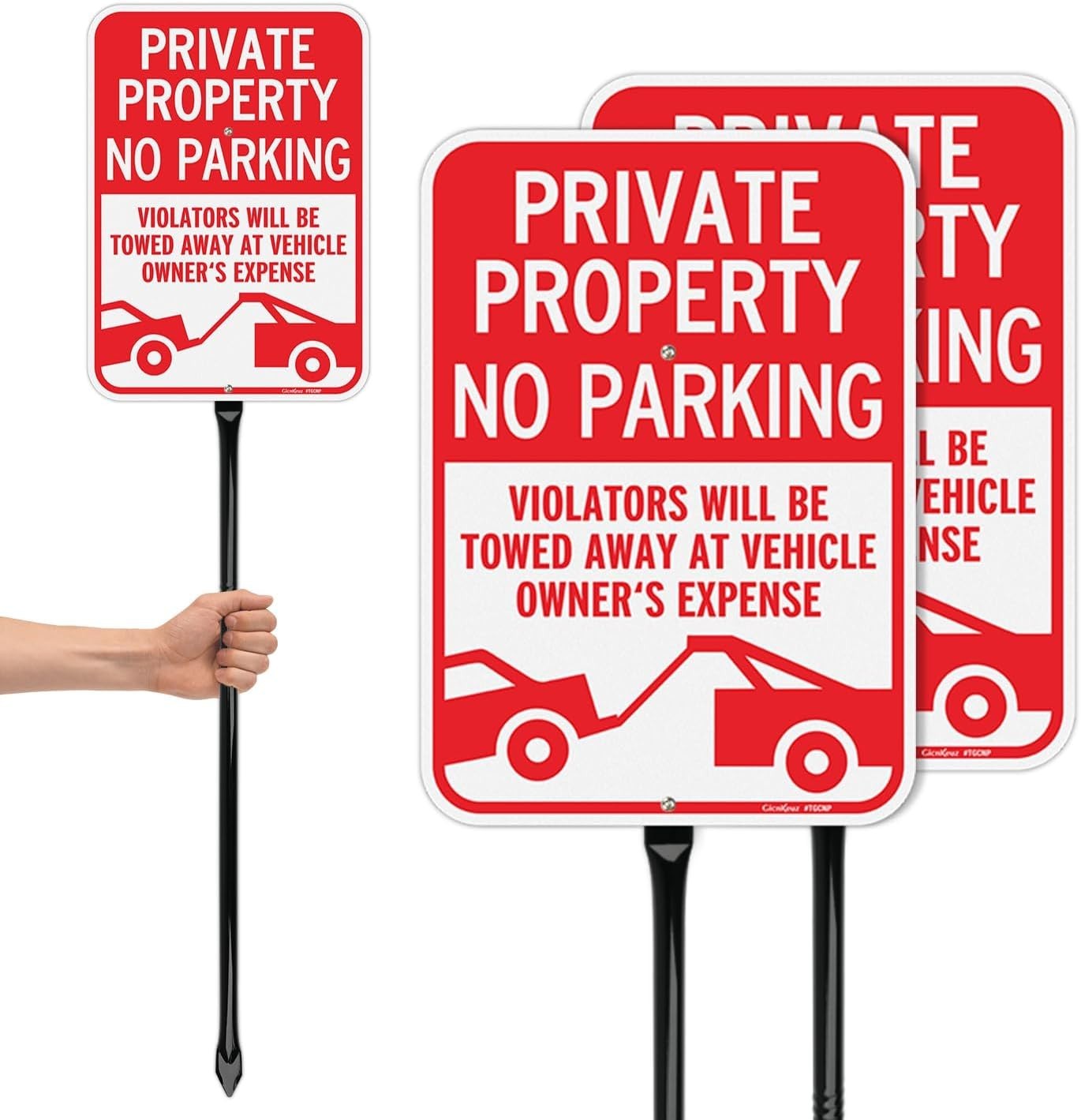 Reflective No Parking Signs 14&Prime;x10&Prime; – 2 Pack