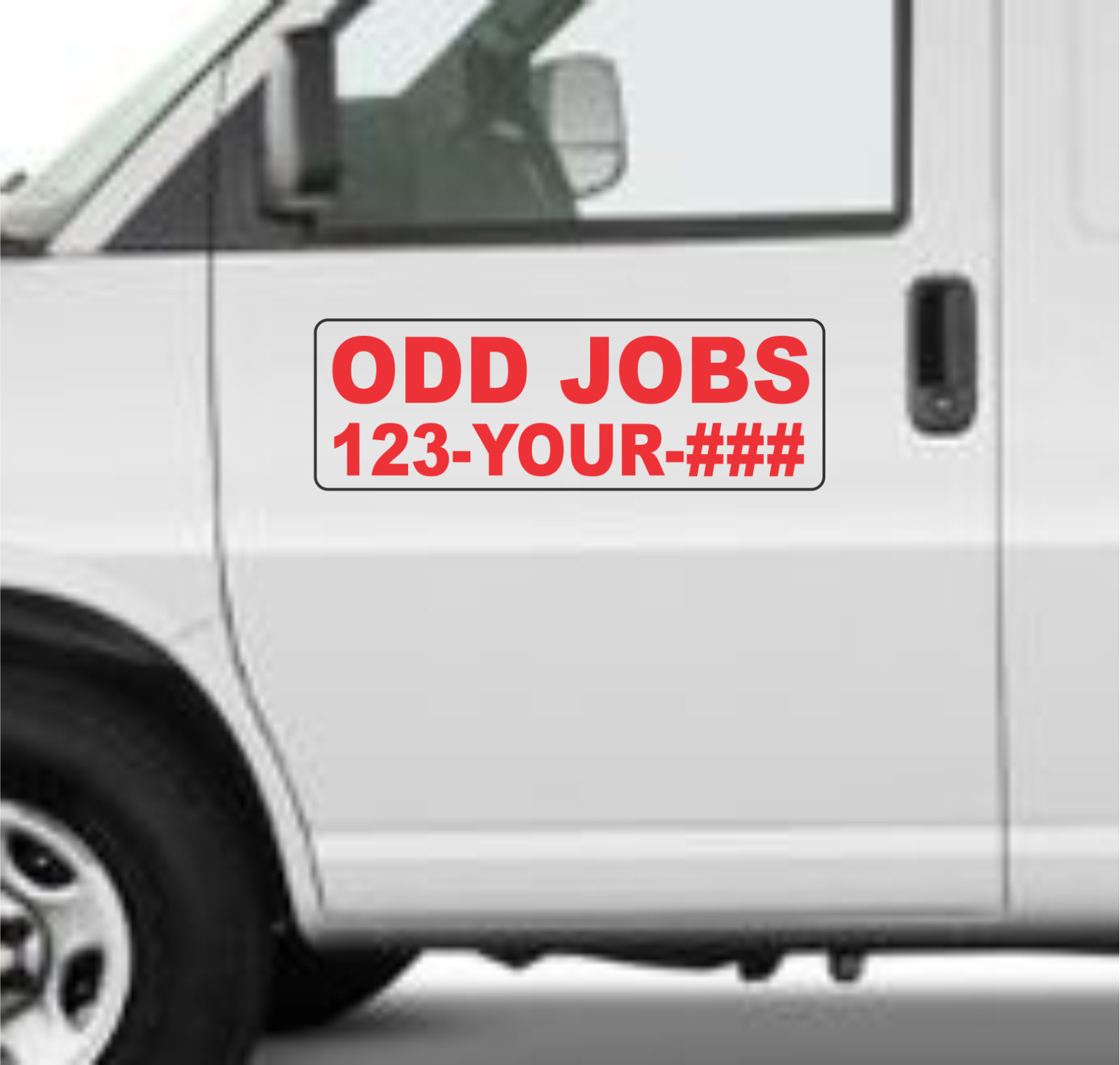 Custom ODD JOBS Magnetic Signs for Car Truck SUV 6&Prime;x18&Prime; Phone or Web site
