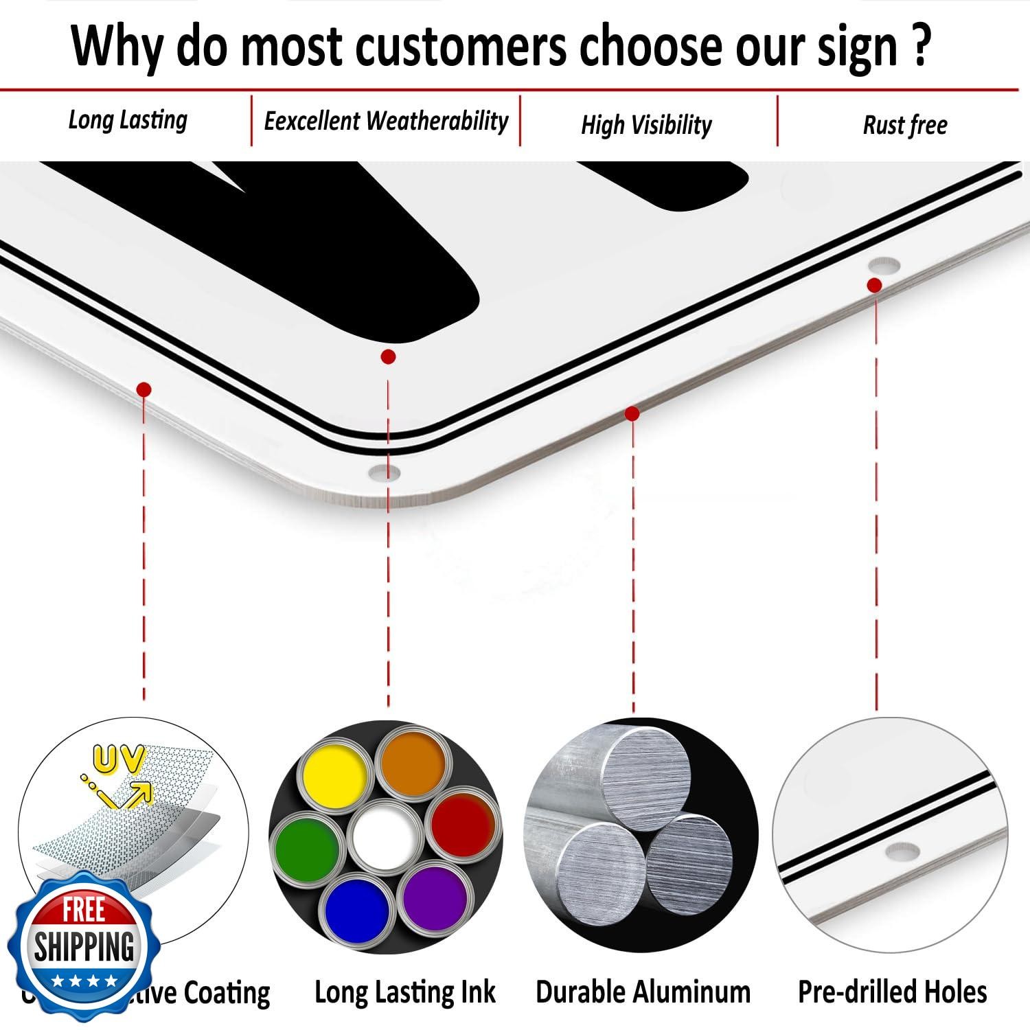 i-CowFun Premium Metal Number Signs 33 – Aluminum 12&Prime; X 12&Prime; Parking Spot Numb