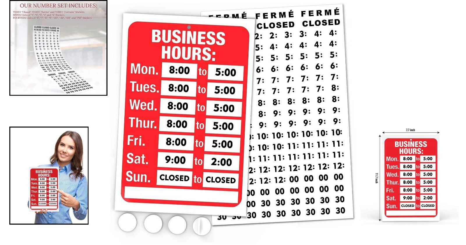 Vinyl Business Hours Sign, Easy Install 11.7 x 7.7 in – Maximize Customer Visits