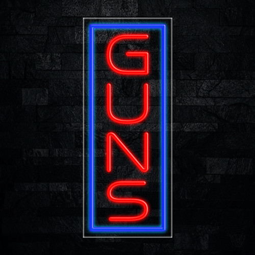 Guns LED Neon Sign 12&Prime;L x 30&Prime;H #31566