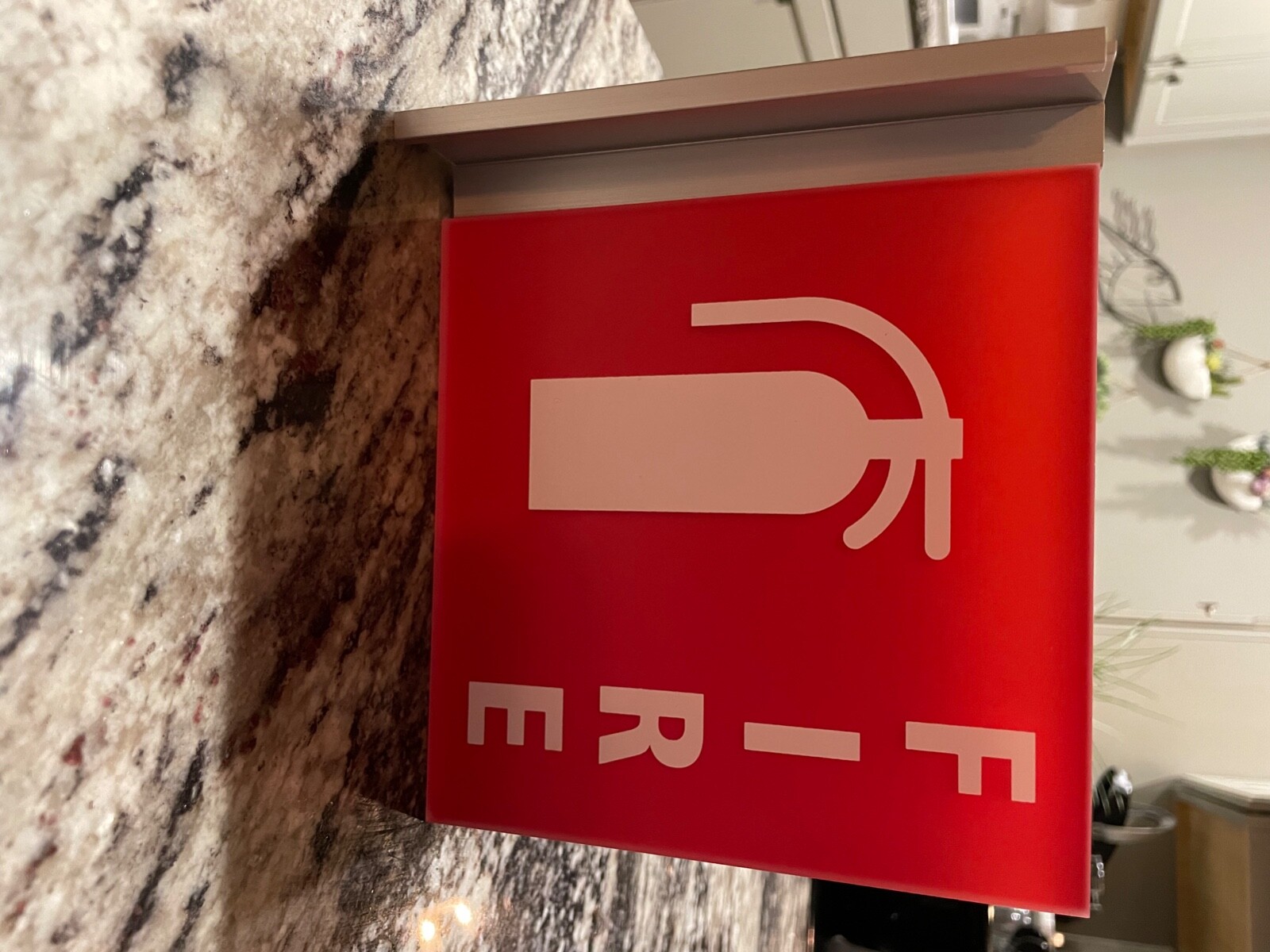 FEC fire extinguisher cabinet code sign, wall mount. Aluminum and acrylic, 6×7