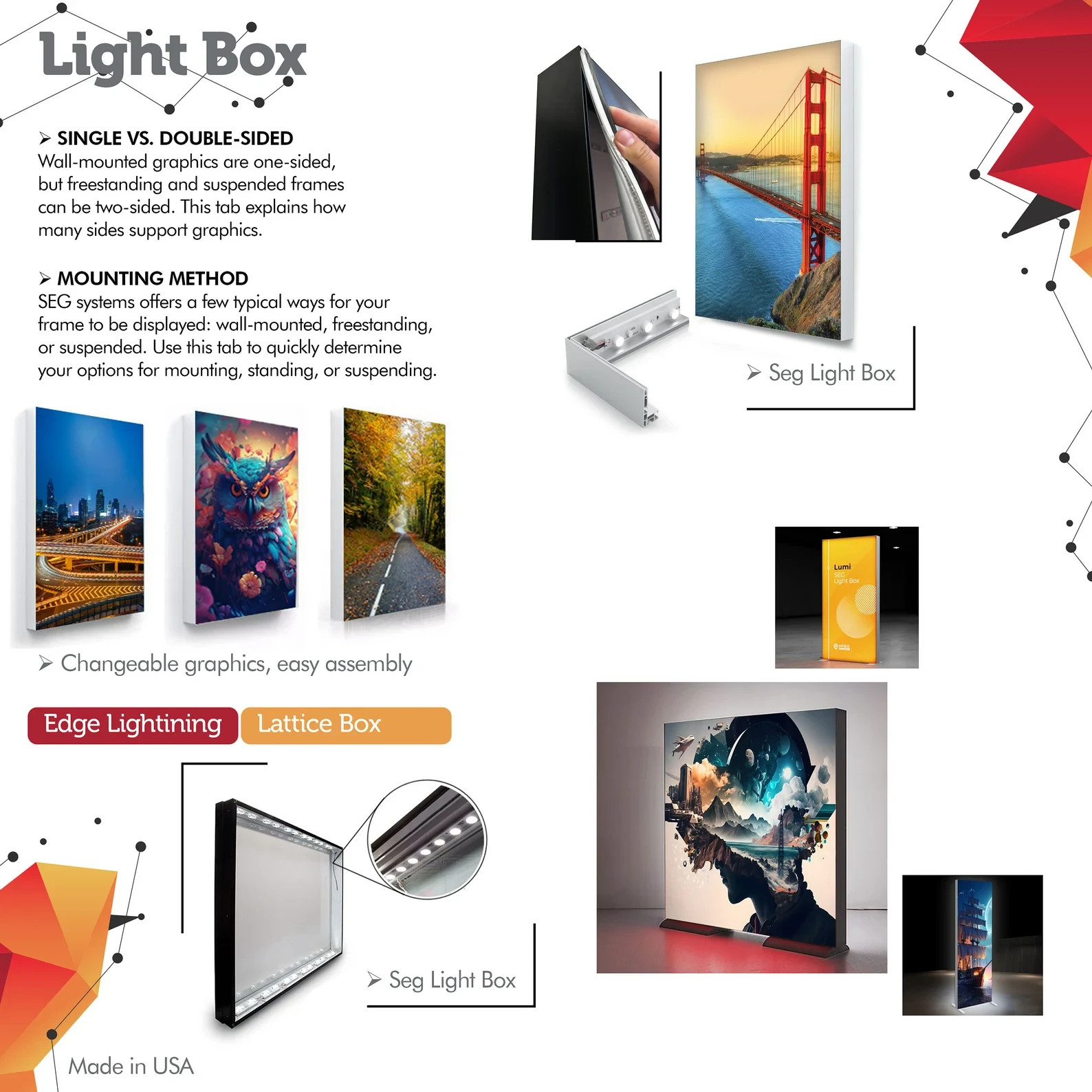 VΛ Light Box SEG Fabric Sign LED Frontlit Logo Custom UV Print Wall Sign