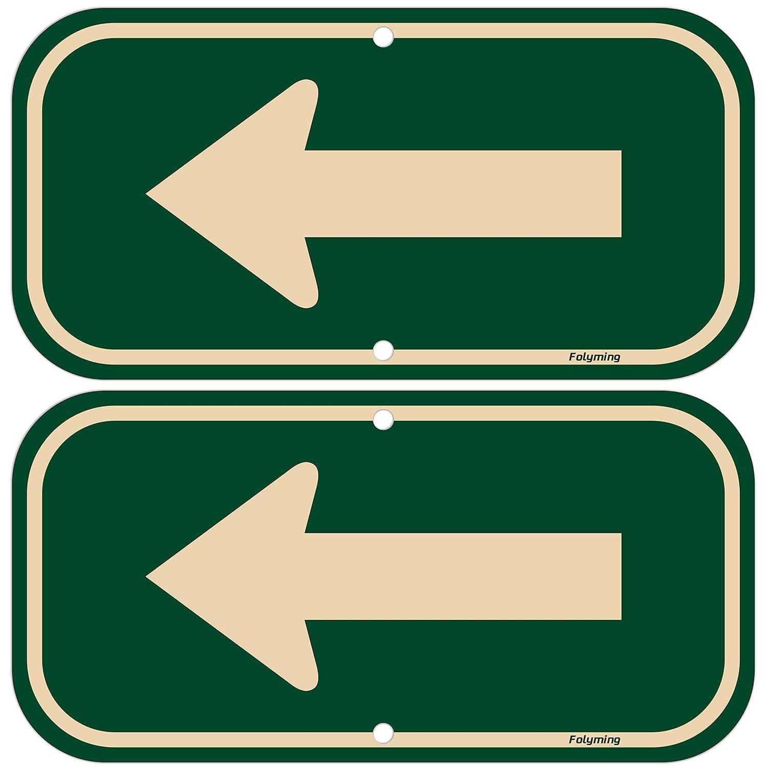 2 Pack Left Arrow Signs 12 x 6 Inches Arrow Signs Metal Reflective Sturdy Rus…