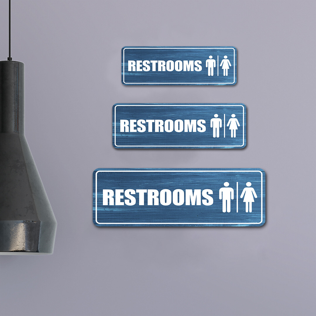 Standard Plus Restrooms Wall or Door Sign | Office Public Signage