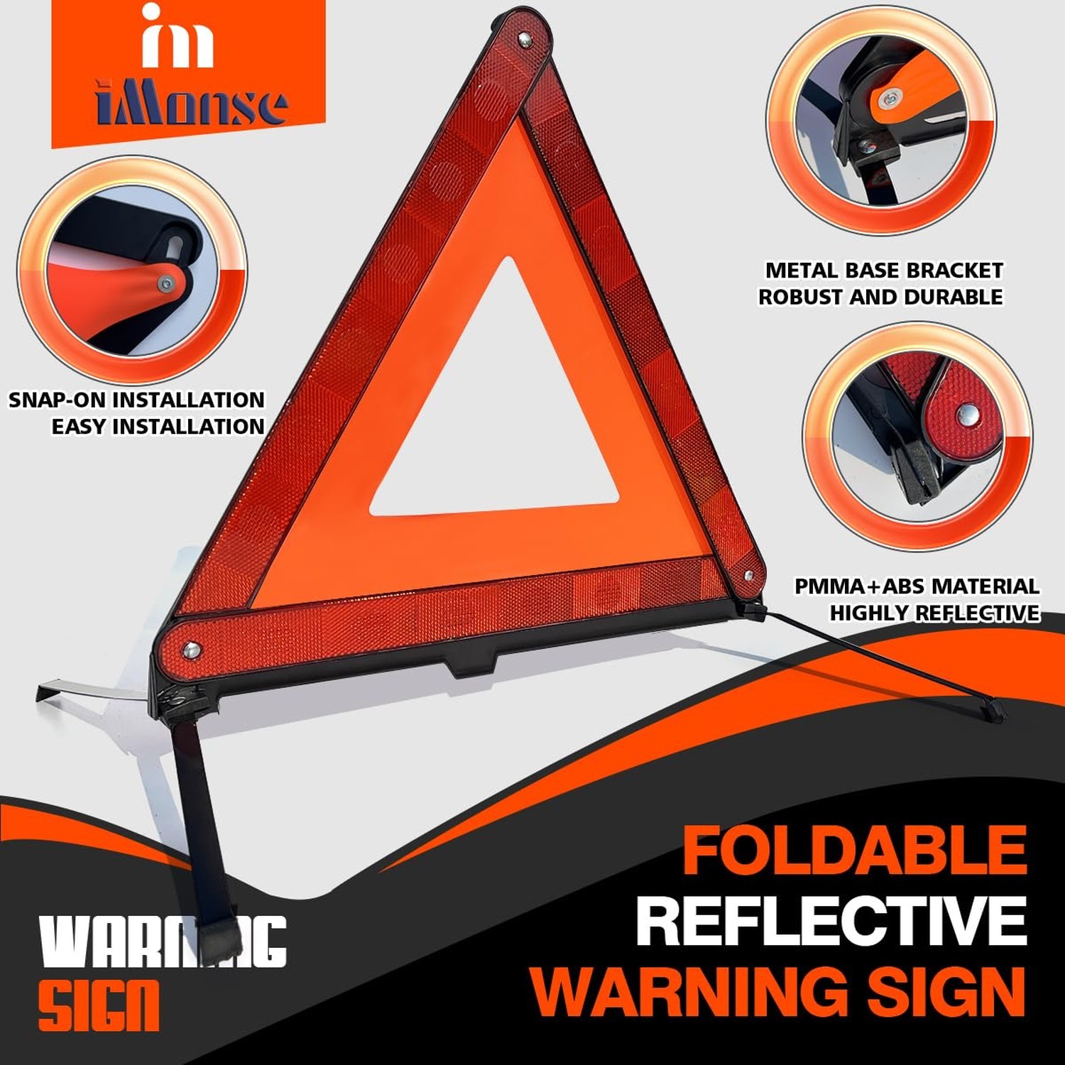 Warning Safety Triangle Kit, Emergency Roadside Warning Reflective Triangle 2…